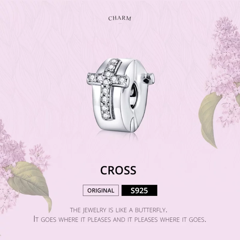 (image pour) Charm Clip Style PANDORA Croix - SCC1497 - Afficher 6