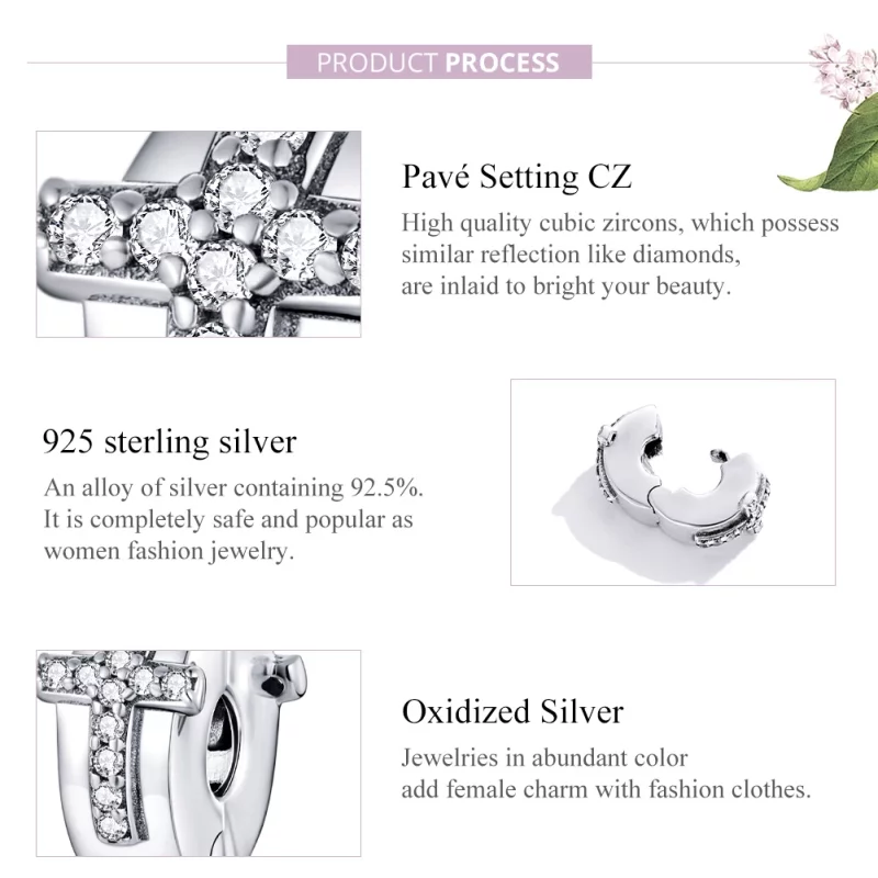 (image pour) Charm Clip Style PANDORA Croix - SCC1497 - Afficher 8