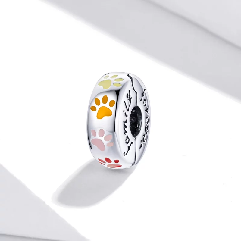 (image pour) Charm Clip Style PANDORA Empreintes de griffes colorées - SCC1850 - Afficher 2
