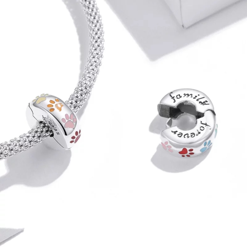 (image pour) Charm Clip Style PANDORA Empreintes de griffes colorées - SCC1850 - Afficher 4