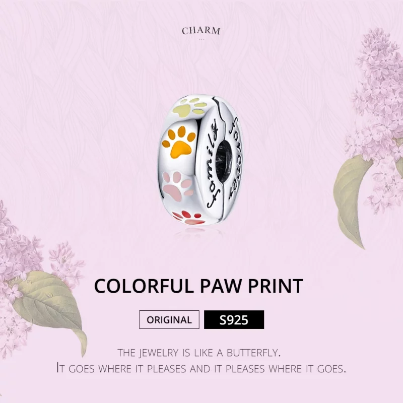 (image pour) Charm Clip Style PANDORA Empreintes de griffes colorées - SCC1850 - Afficher 7