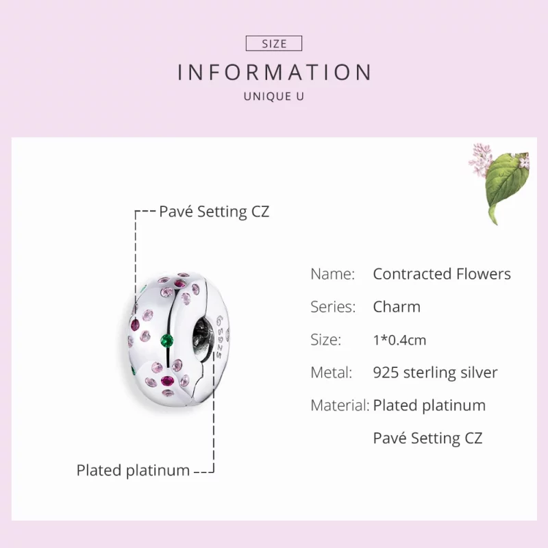 (image pour) Charm Clip Style PANDORA Fleurs contractées - BSC245 - Afficher 7