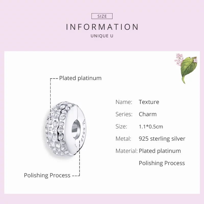 (image pour) Charm Clip Style PANDORA Texture - SCC1490 - Afficher 7