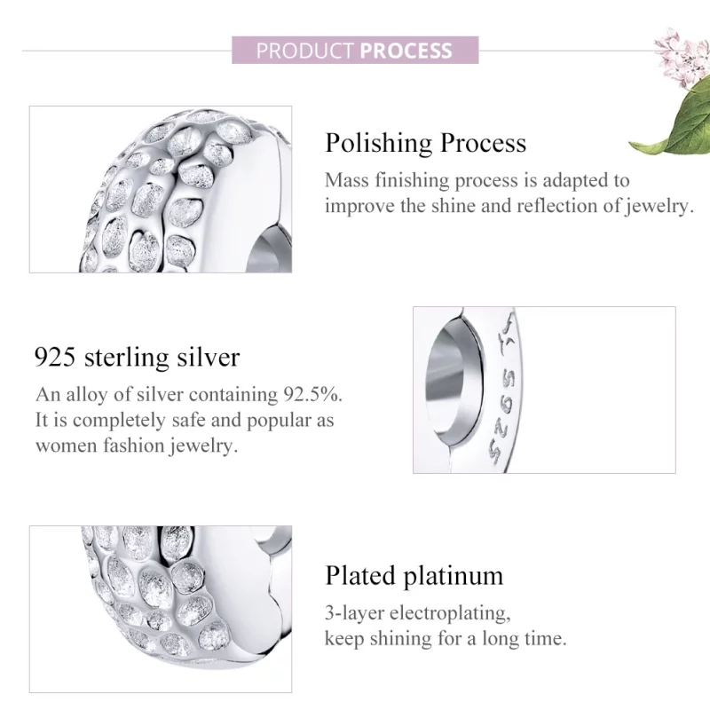 (image pour) Charm Clip Style PANDORA Texture - SCC1490 - Afficher 8