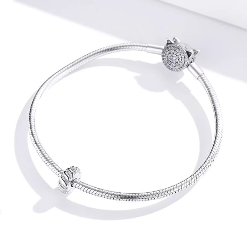 (image pour) Charm Clip Style PANDORA Texture simple - BSC278 - Afficher 3