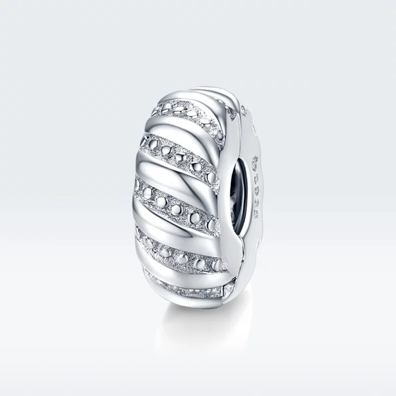 (image pour) Charm Clip Style PANDORA Texture simple - BSC278 - Afficher 5