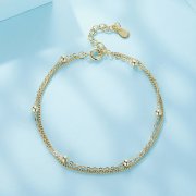 Bracelet chaîne avec perle dorée de style Pandora - SCB131-B