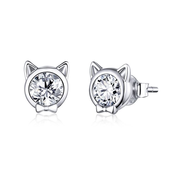 Clous d'Oreilles Style PANDORA Chat mignon - SCE899