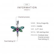 Charm Pendant Style PANDORA Libellule brillante - SCC1706