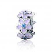 Charm espaceur Style PANDORA Fleurs pourpres - SCC601