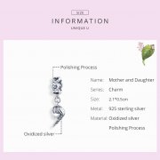 Charm Pendant Style PANDORA Mère et fille - BSC276