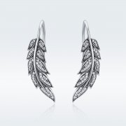 Pendants d'Oreilles Style PANDORA Feuilles Amoureuses - SCE215