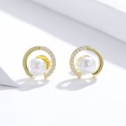 Clous d'Oreilles Style PANDORA perle - SCE802