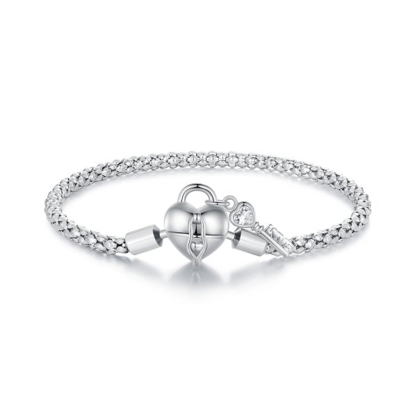 Bracelet porte-clés en forme de cœur style Pandora - SCB259