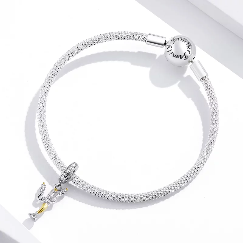 (image pour) Boucle d'oreille pendante style Pandora avec bougeoir magique - BSC319 - Afficher 3