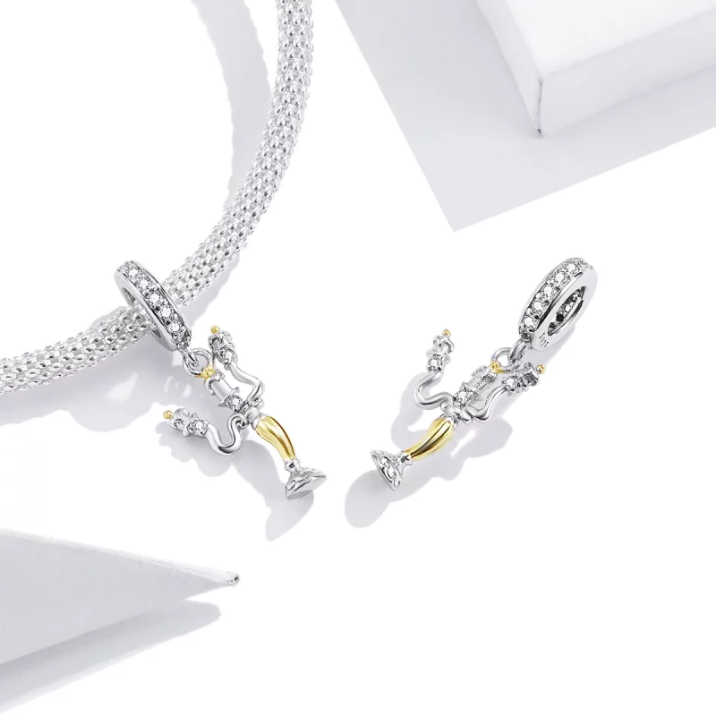 (image pour) Boucle d'oreille pendante style Pandora avec bougeoir magique - BSC319 - Afficher 4