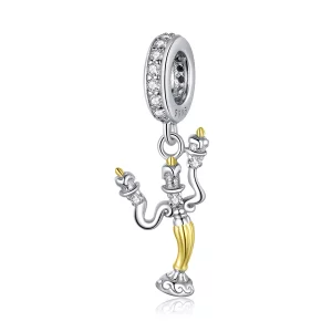 (image pour) Boucle d'oreille pendante style Pandora avec bougeoir magique - BSC319