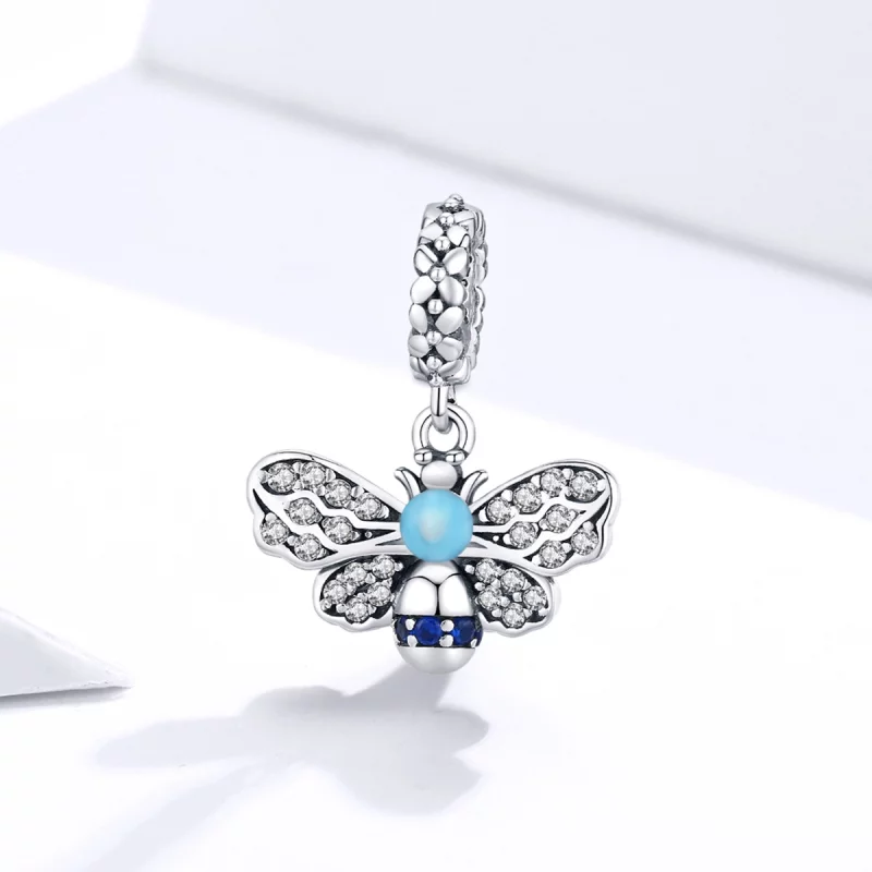 (image pour) Charm Pendant Style PANDORA Abeille bleue - SCC1480 - Afficher 2