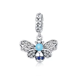 (image pour) Charm Pendant Style PANDORA Abeille bleue - SCC1480