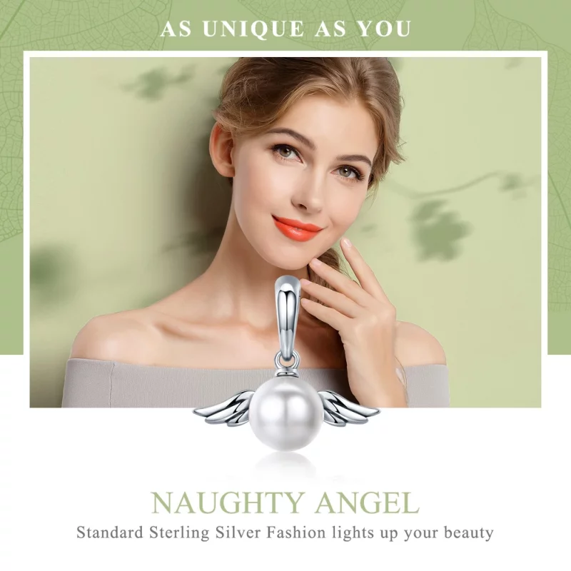 (image pour) Charm Pendant Style PANDORA Ailes d'ange perle - SCC381 - Afficher 5