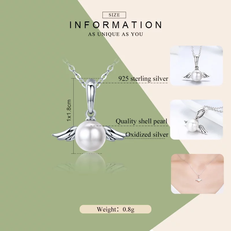 (image pour) Charm Pendant Style PANDORA Ailes d'ange perle - SCC381 - Afficher 7