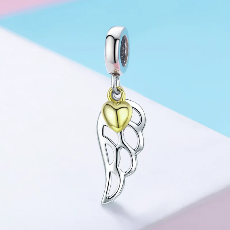 (image pour) Charm Pendant Style PANDORA Ailes d’elfe Bicolore - SCC838 - Afficher 2