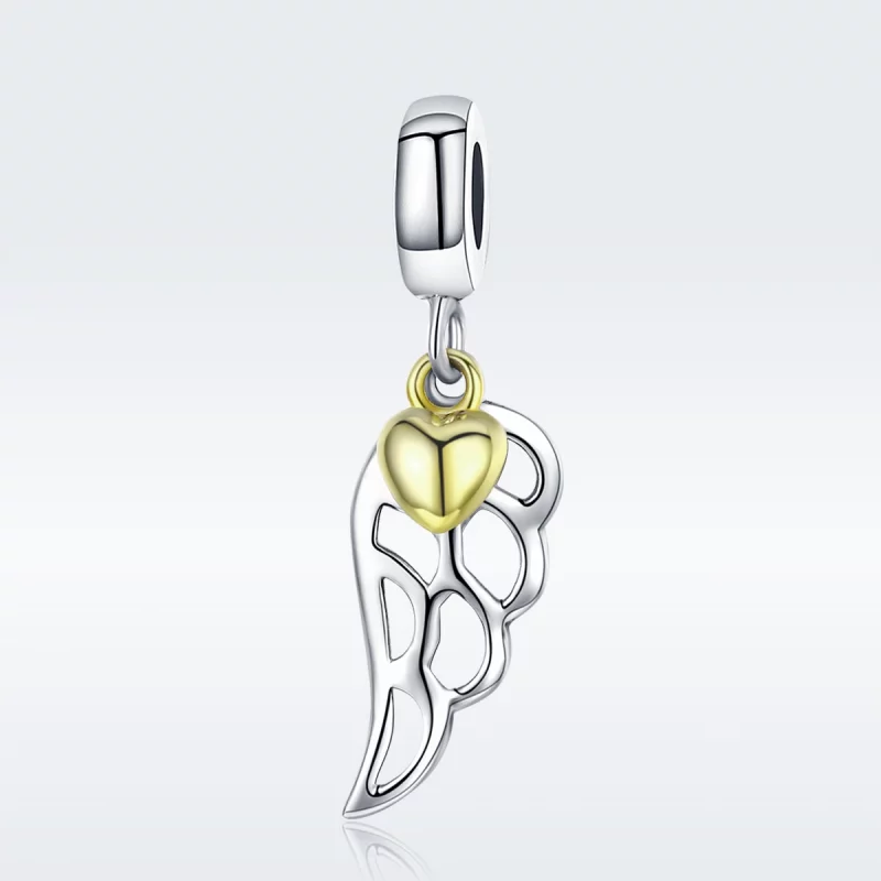 (image pour) Charm Pendant Style PANDORA Ailes d’elfe Bicolore - SCC838 - Afficher 3