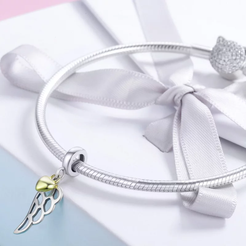 (image pour) Charm Pendant Style PANDORA Ailes d’elfe Bicolore - SCC838 - Afficher 4