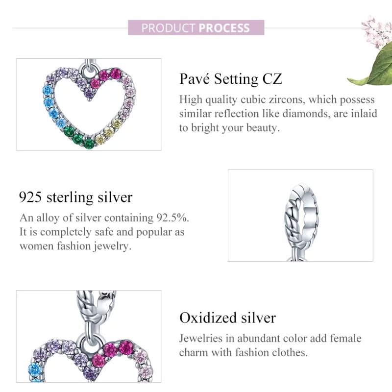(image pour) Charm Pendant Style PANDORA Amour arc-en-ciel - SCC1851 - Afficher 6