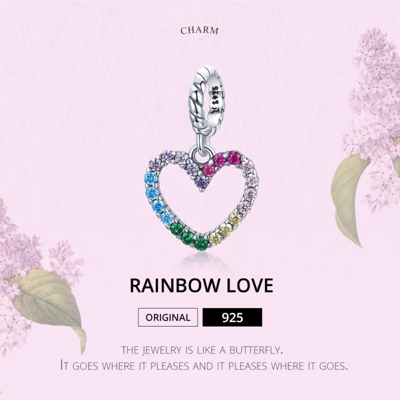 (image pour) Charm Pendant Style PANDORA Amour arc-en-ciel - SCC1851 - Afficher 7
