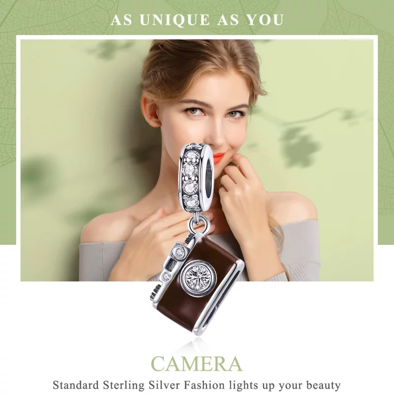 (image pour) Charm Pendant Style PANDORA Appareil photo numérique vintage - SCC953 - Afficher 6