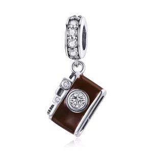(image pour) Charm Pendant Style PANDORA Appareil photo numérique vintage - SCC953