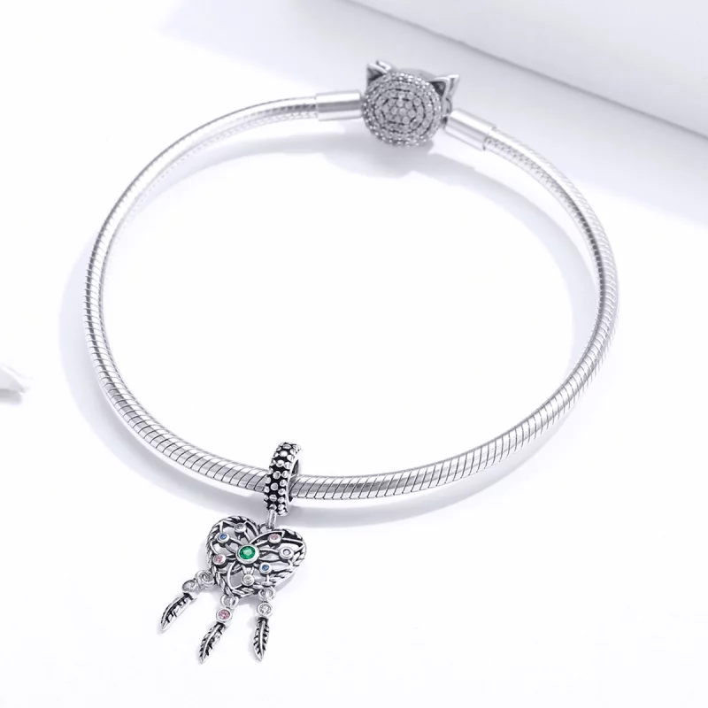 (image pour) Charm Pendant Style PANDORA Arbre coeur ajourés - SCC1445 - Afficher 3
