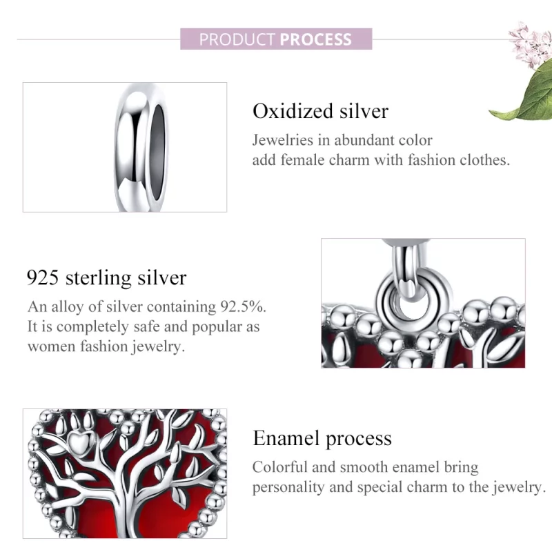 (image pour) Charm Pendant Style PANDORA Arbre d'amour - SCC1556 - Afficher 8