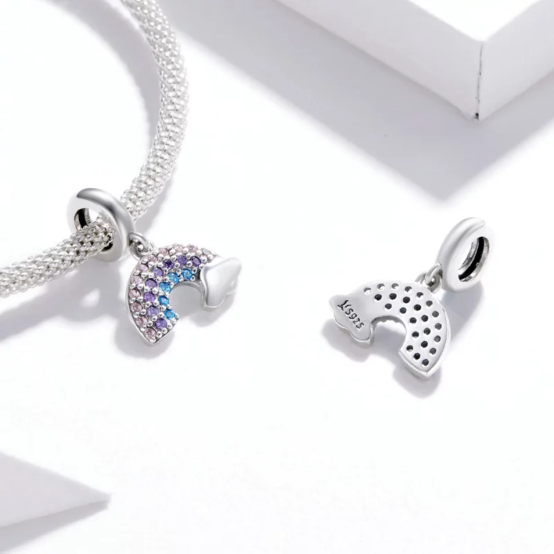 (image pour) Charm Pendant Style PANDORA Arc-en-ciel coloré - SCC1625 - Afficher 4