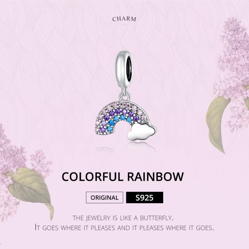 (image pour) Charm Pendant Style PANDORA Arc-en-ciel coloré - SCC1625 - Afficher 6
