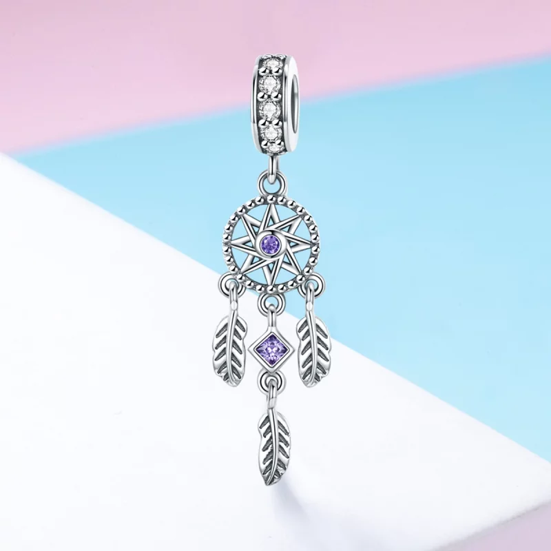 (image pour) Charm Pendant Style PANDORA Attrapeur de rêves - SCC841 - Afficher 2