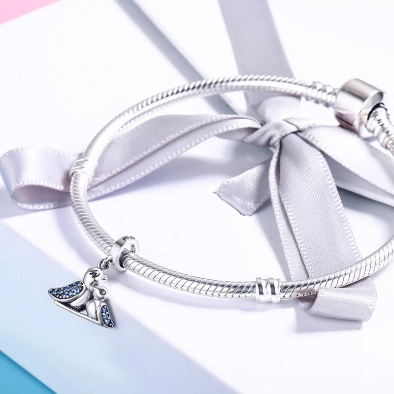 (image pour) Charm Pendant Style PANDORA bébé oiseau avec mère - SCC426 - Afficher 4