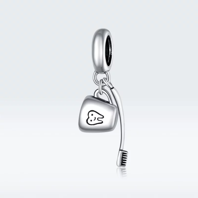 (image pour) Charm Pendant Style PANDORA Brosse à dents et tasse - SCC1597 - Afficher 5