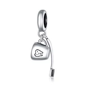 (image pour) Charm Pendant Style PANDORA Brosse à dents et tasse - SCC1597
