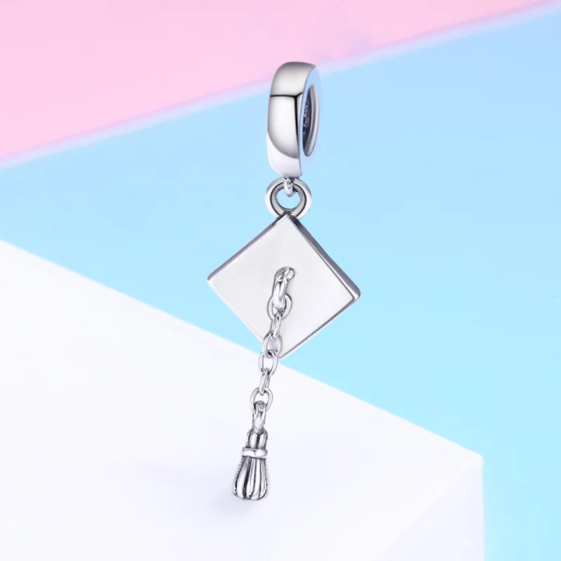 (image pour) Charm Pendant Style PANDORA Casquette Trancheuse de Graduation - SCC459 - Afficher 3