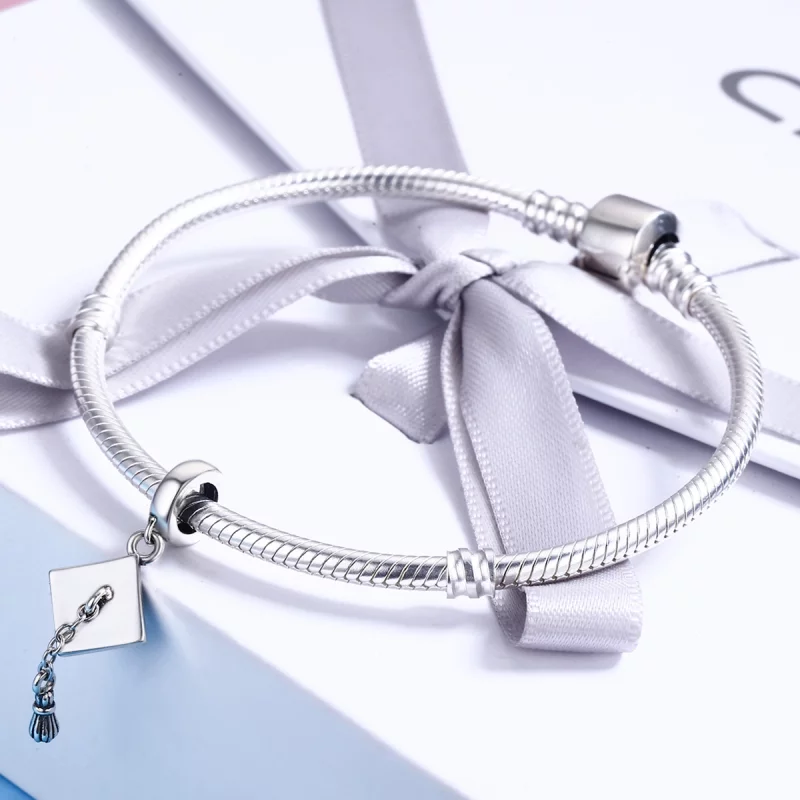 (image pour) Charm Pendant Style PANDORA Casquette Trancheuse de Graduation - SCC459 - Afficher 4