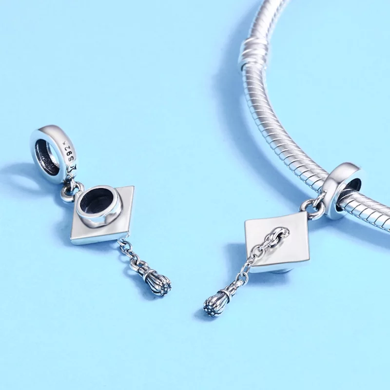 (image pour) Charm Pendant Style PANDORA Casquette Trancheuse de Graduation - SCC459 - Afficher 5
