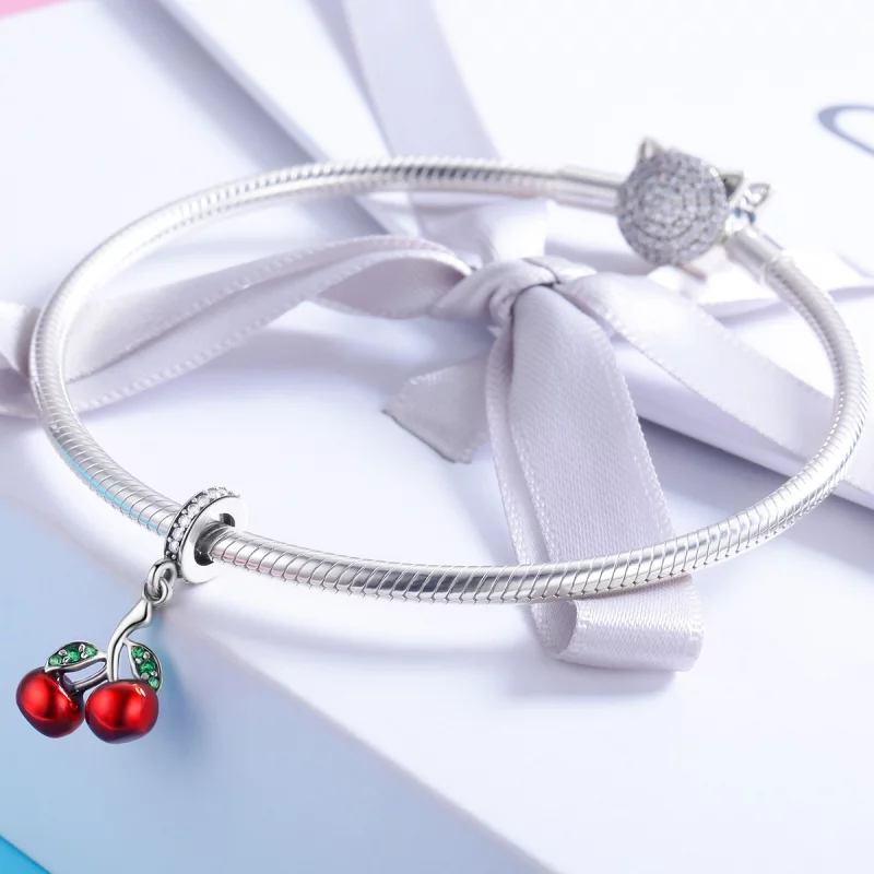 (image pour) Charm Pendant Style PANDORA Cerises d'été - SCC784 - Afficher 3