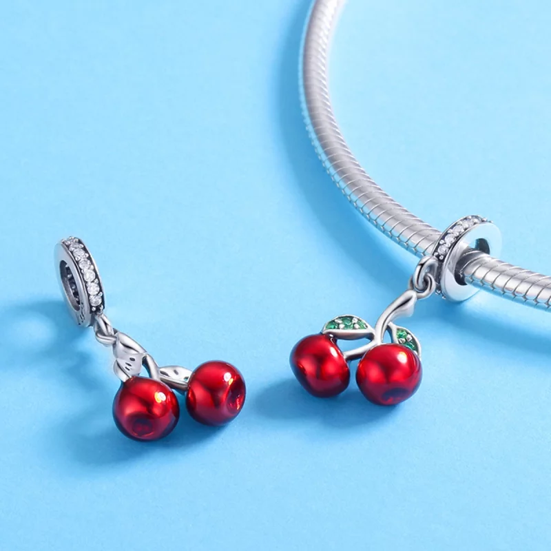 (image pour) Charm Pendant Style PANDORA Cerises d'été - SCC784 - Afficher 4