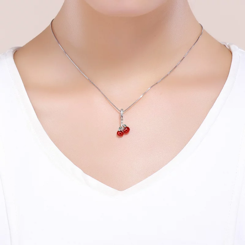 (image pour) Charm Pendant Style PANDORA Cerises d'été - SCC784 - Afficher 5