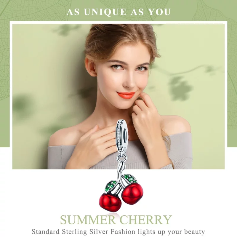 (image pour) Charm Pendant Style PANDORA Cerises d'été - SCC784 - Afficher 6