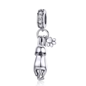 Charm Pendant Style PANDORA Chat collant - SCC930 (image pour) Charm Pendant Style PANDORA Chat collant - SCC930