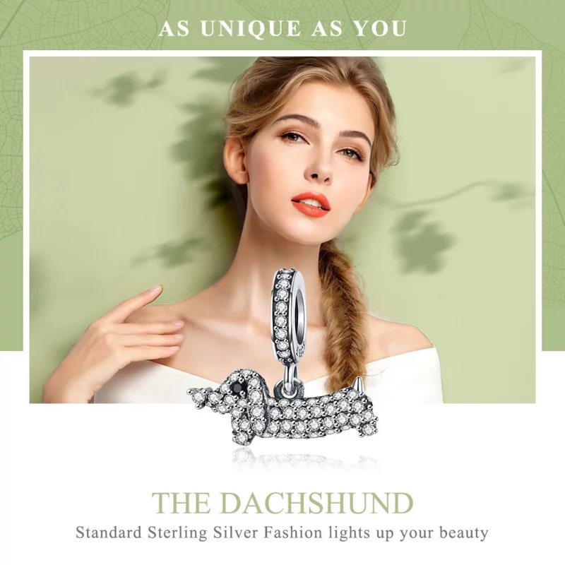 (image pour) Charm Pendant Style PANDORA Chien de saucisse - SCC709 - Afficher 6