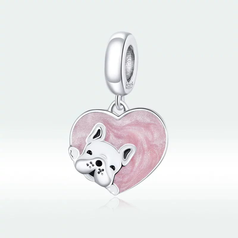 (image pour) Charm Pendant Style PANDORA Chiot avec amour - BSC360 - Afficher 5